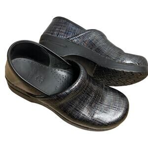 Dansko‎ Professional Clog Slip On Shoes Black Silver Pattern Size 40 US 10-10.5
